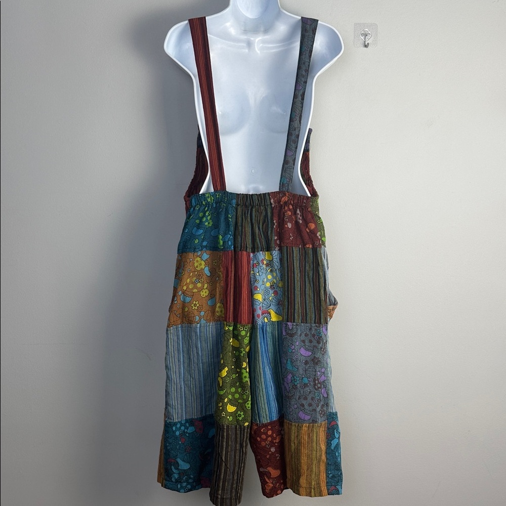NEW Kathmandu Imports Patchwork Jumpsuit Romper Multicolor Cotton Nepal Made OS - Picture 11 of 16